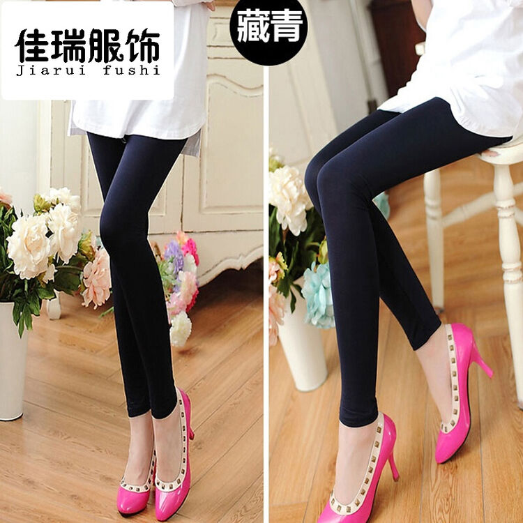 夏季薄款外穿打底裤女高腰显瘦夏天冰丝紧身弹力牛奶丝大码九分裤