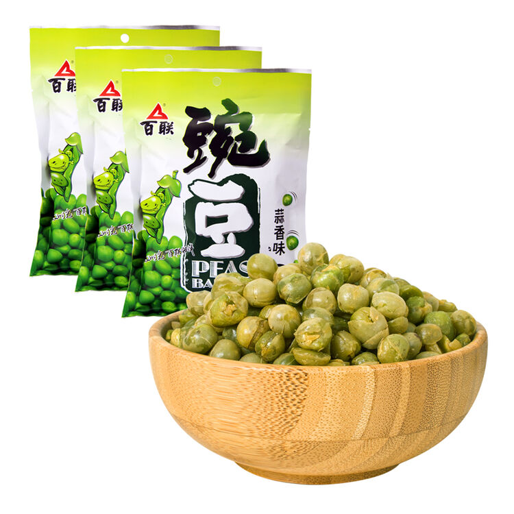 百联 蒜香味豌豆 脆青豆小包装120gx3袋 休闲食品坚果炒货零食