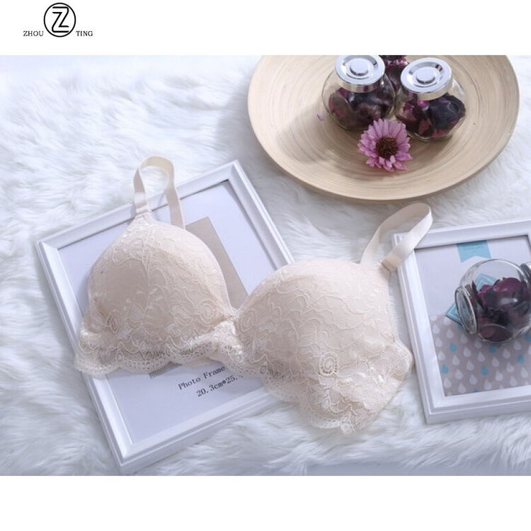 钢圈白色蕾丝内衣女桑蚕丝大罩杯聚拢薄款胖mm大码 米白色 80a【图片