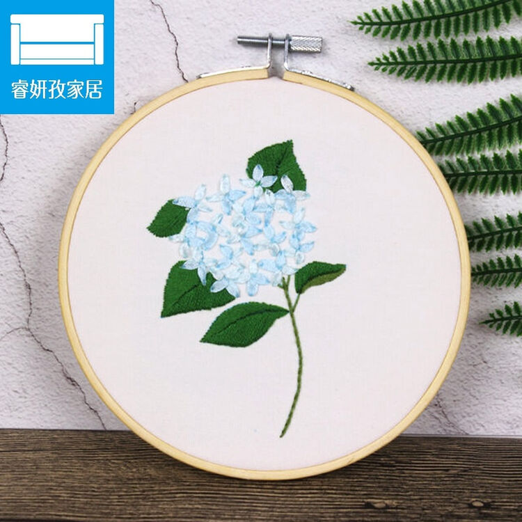 刺绣套件布艺材料包 立体欧式十字绣线绣初学制作 40号-紫阳花紫阳花