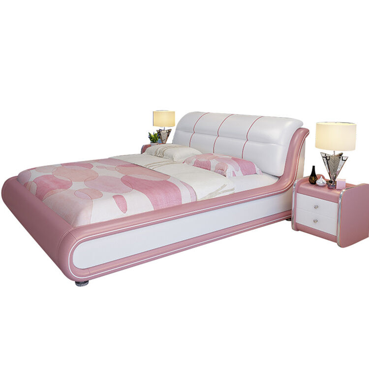 北欧个性双人床公主床头胡桃物主多功能乡村抽屉智能户型双人加宽 床