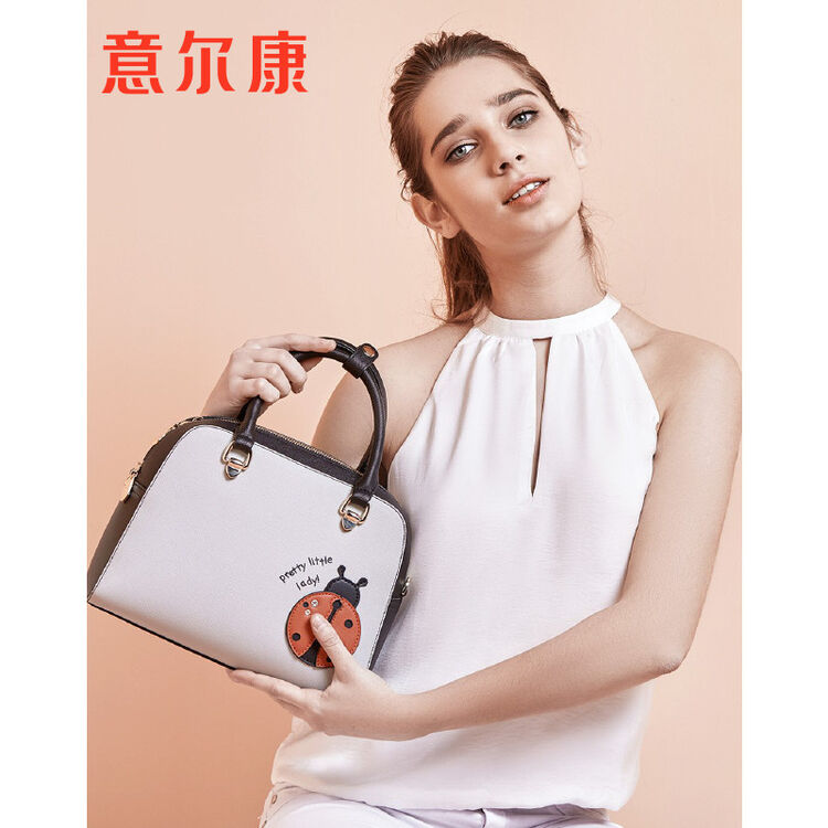 意尔康甲壳虫女士手提单肩包 黑色 均码