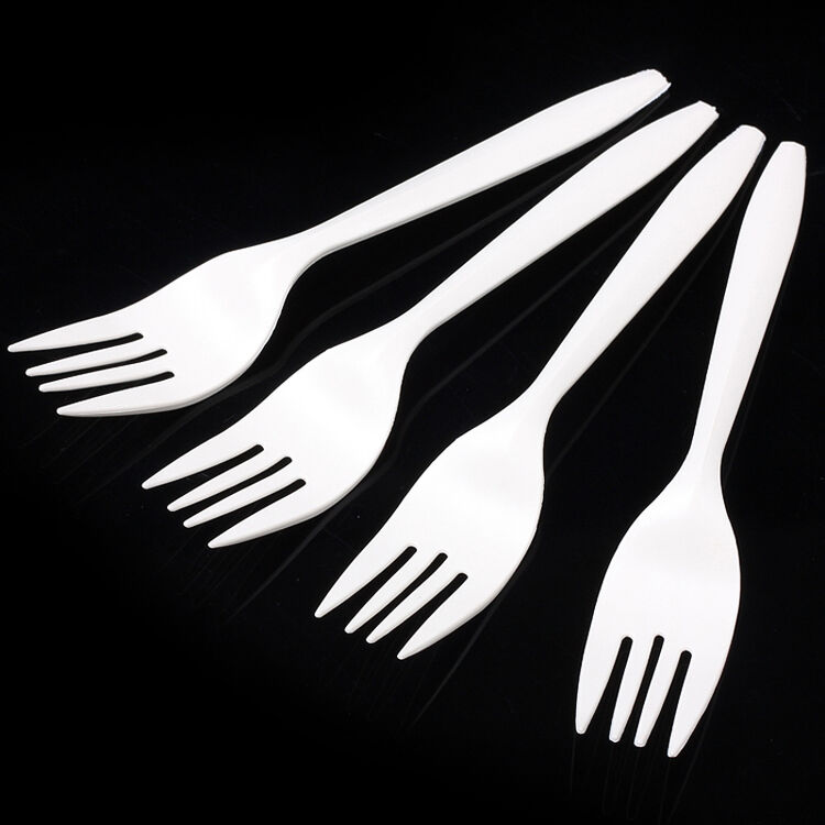 速递 淀粉6寸一次性餐具 加厚塑料刀叉勺餐具 聚餐西餐用具 叉子 1000