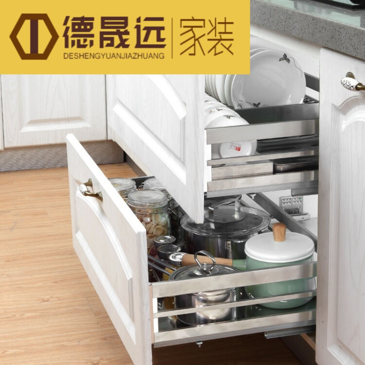 碗柜厨柜厨房小户型拉篮 橱柜 不锈钢 碗驾碗碟沥水加厚厨柜多功能置
