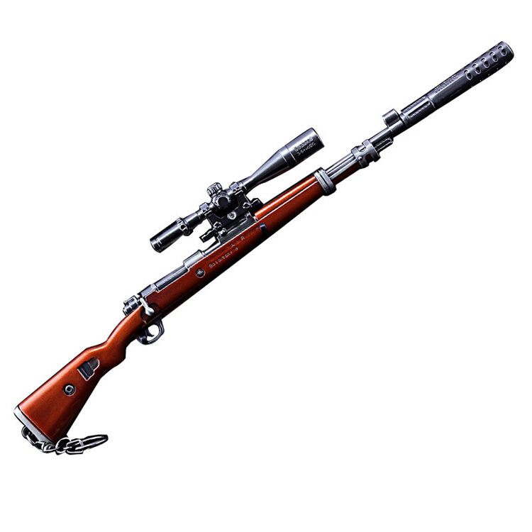 绝地求生大逃杀周边 kar98k狙击步枪 大号36厘米武器红木色枪模 绝地