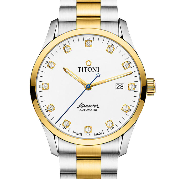 瑞士梅花titoni手表空霸系列自动机械男表 间金83743 sy-582