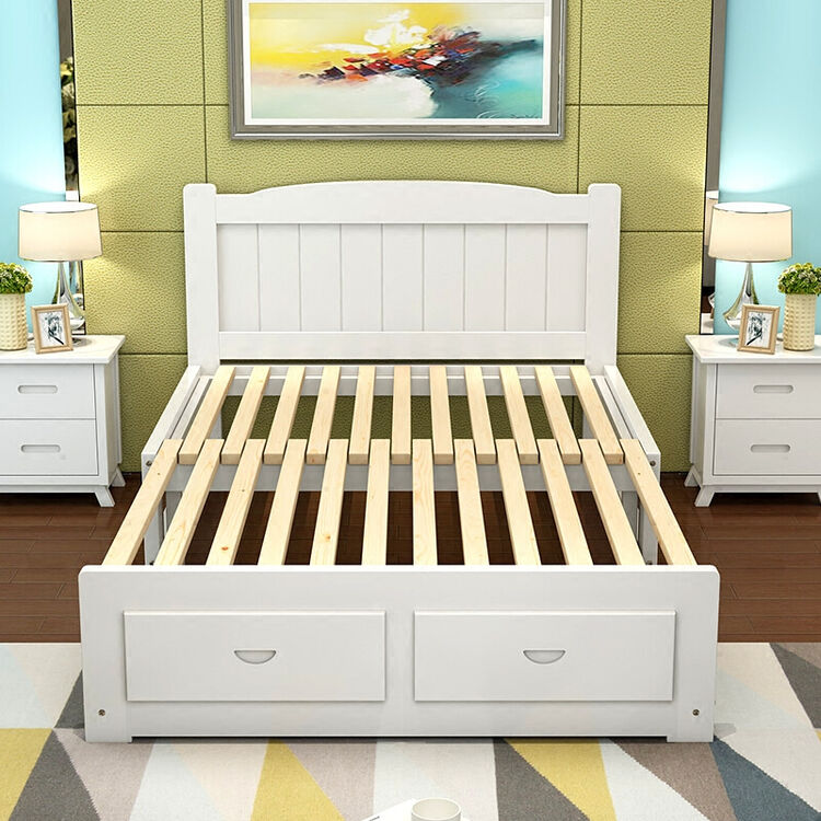 伸缩床 抽拉床 推拉两用客厅储物沙发床 实木可伸缩 1米宽白色 1