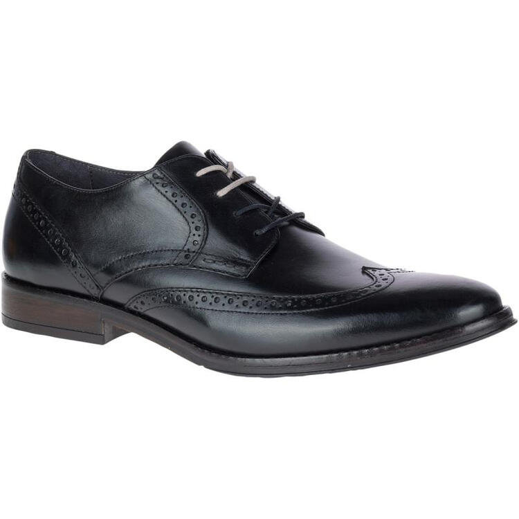 hush puppies暇步士男鞋休闲鞋系带布洛克低帮hm01651 black leather