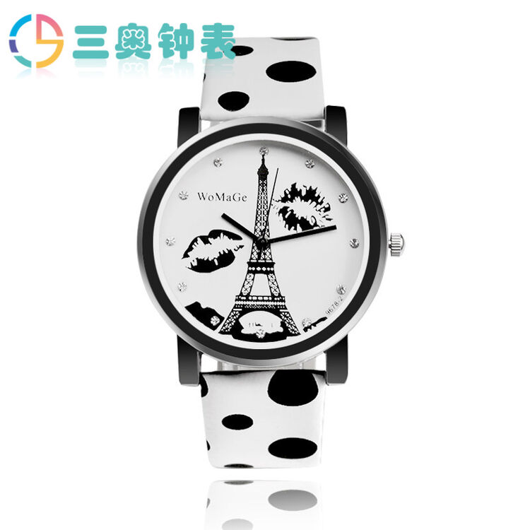 三奥2018新款简单设计女士时尚手表e7c0166 白色