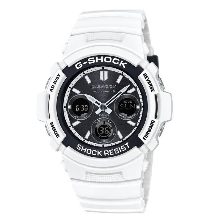 卡西欧(casio)手表 g-shock系列two tone主题黑白简约运动男表awg