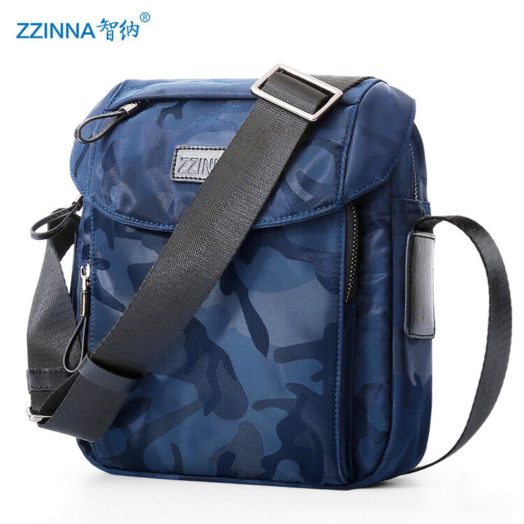 智纳 休闲男包单肩包尼龙小背包帆布包商务斜跨防水男士牛津布包 迷彩