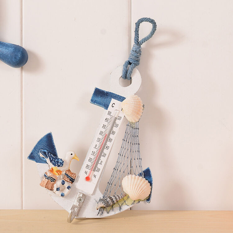 飘美l小温度计锚挂 地中海风格 创意木质手工儿童房壁饰装饰 毕业季