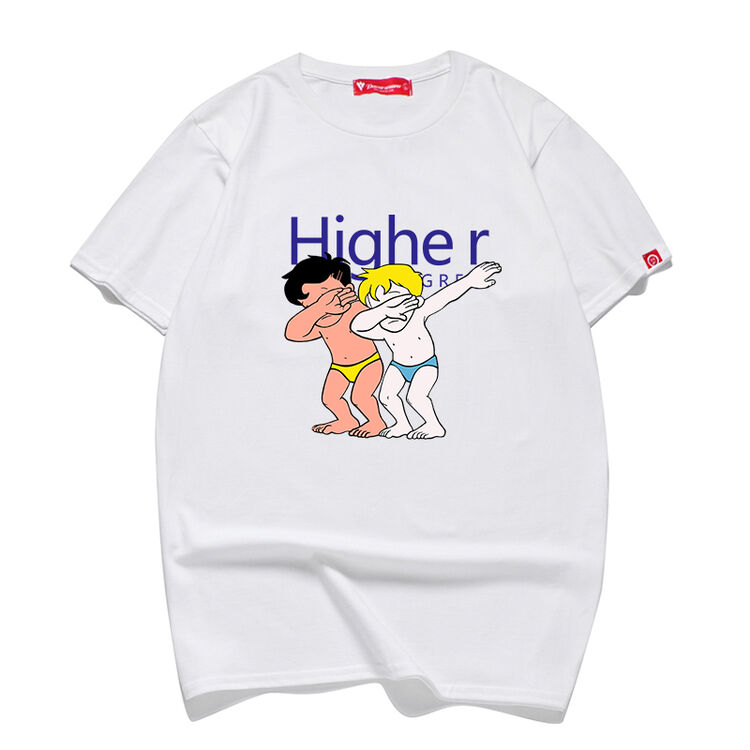 短袖潮男嘻哈夏季情侣圆领半袖海尔兄弟t恤 海尔兄弟-短袖-白色 s(165