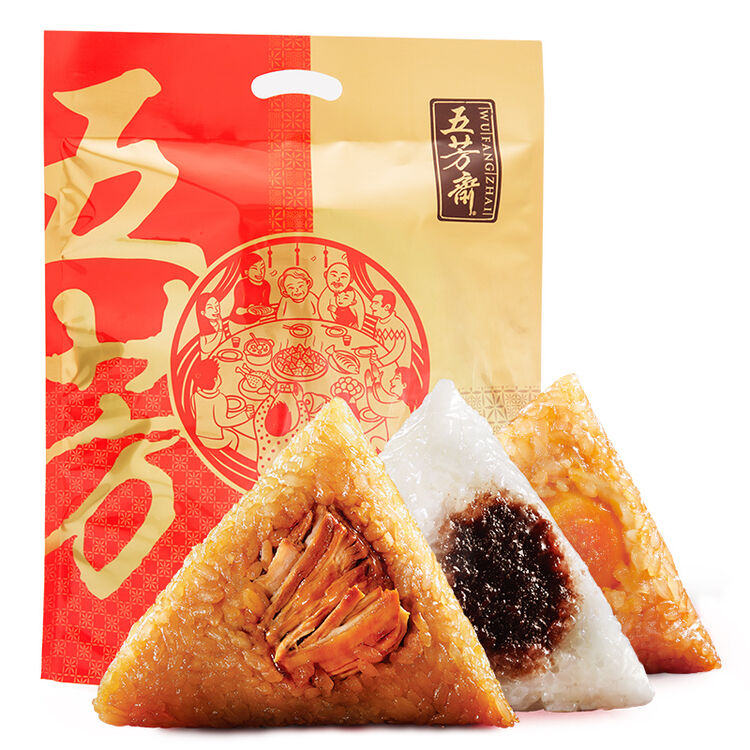 五芳斋 速冻粽子礼袋 五芳团圆 1000g (5口味 10只)