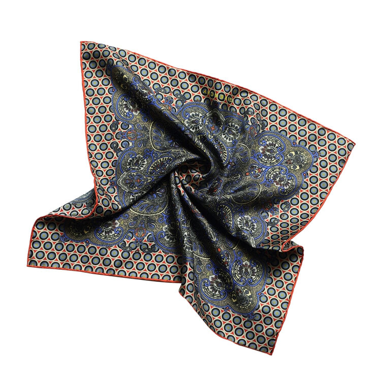 givenchy纪梵希丝巾 女士深绿色底宫廷风印花正方形丝巾 奢侈品方巾