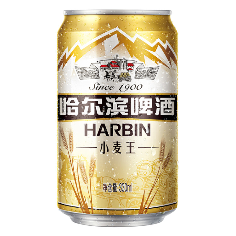 哈爾濱牌百威集團(tuán)哈爾濱牌小麥王啤酒330ml*4組*6聽(tīng)卡包版 菜管家商品