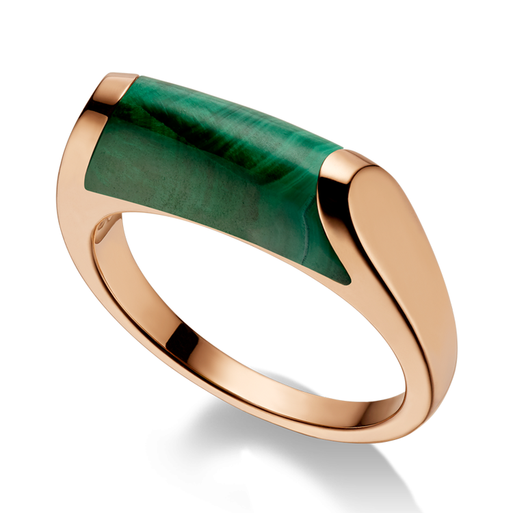 bvlgari 宝格丽mvsa系列18k玫瑰金孔雀石戒指 #51