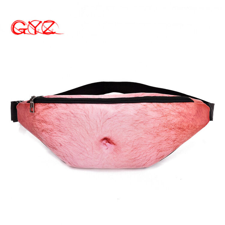 gyz 腰包2018新款假肚皮腰包个性搞怪大肚腩背包时尚男休闲运动创意
