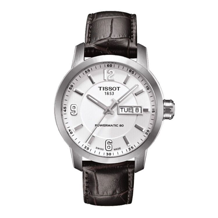 天梭(tissot)手表prc200系列自动机械表男表商务时尚钢带男士腕表 t