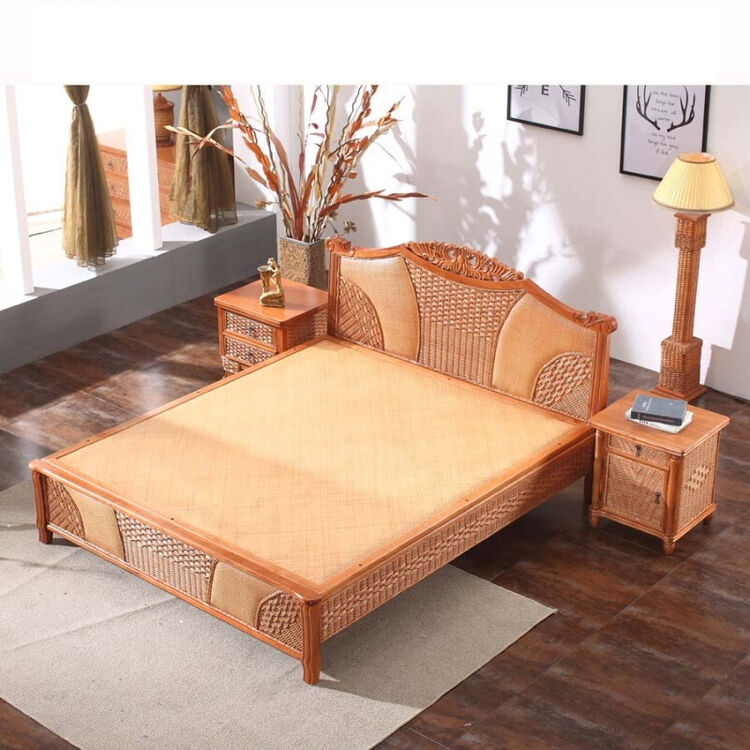8m真植物藤编床藤艺床双人单人床实木床1.