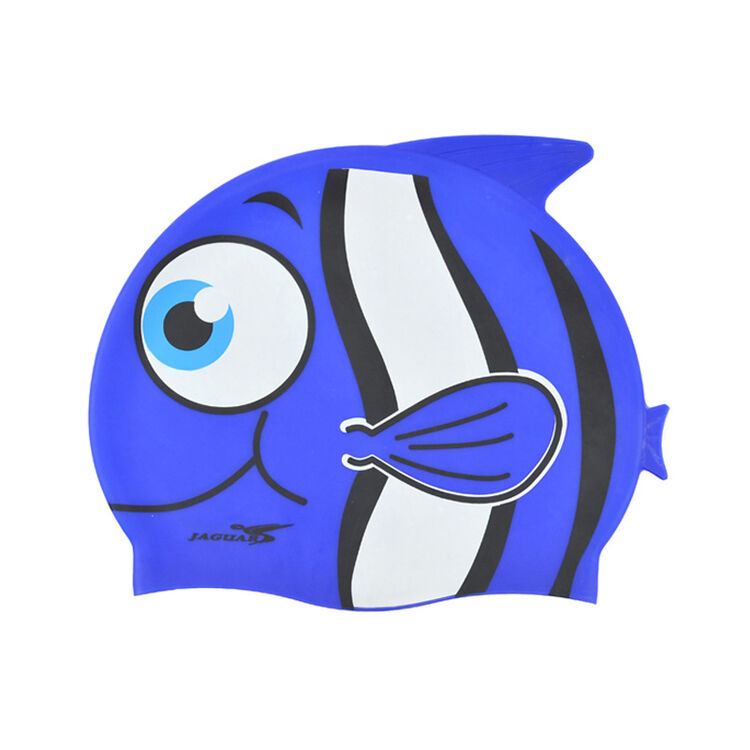 jiejia 捷佳儿童泳帽 防水弹力卡通游泳帽 印花鱼形硅胶泳帽 男女童