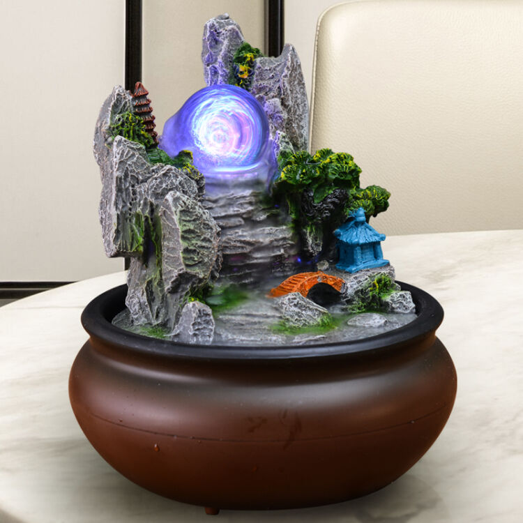 Buy Flowing pavilion Chinese feng shui rotating water fountain pieces ...