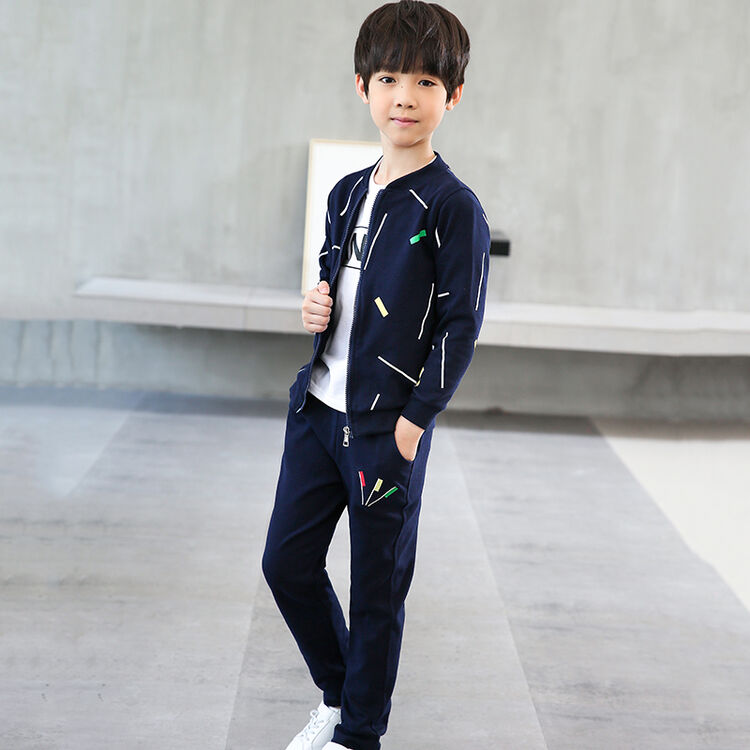 春夏2018男童秋装男孩童装春秋套装儿童大童春装12岁10运动休闲15