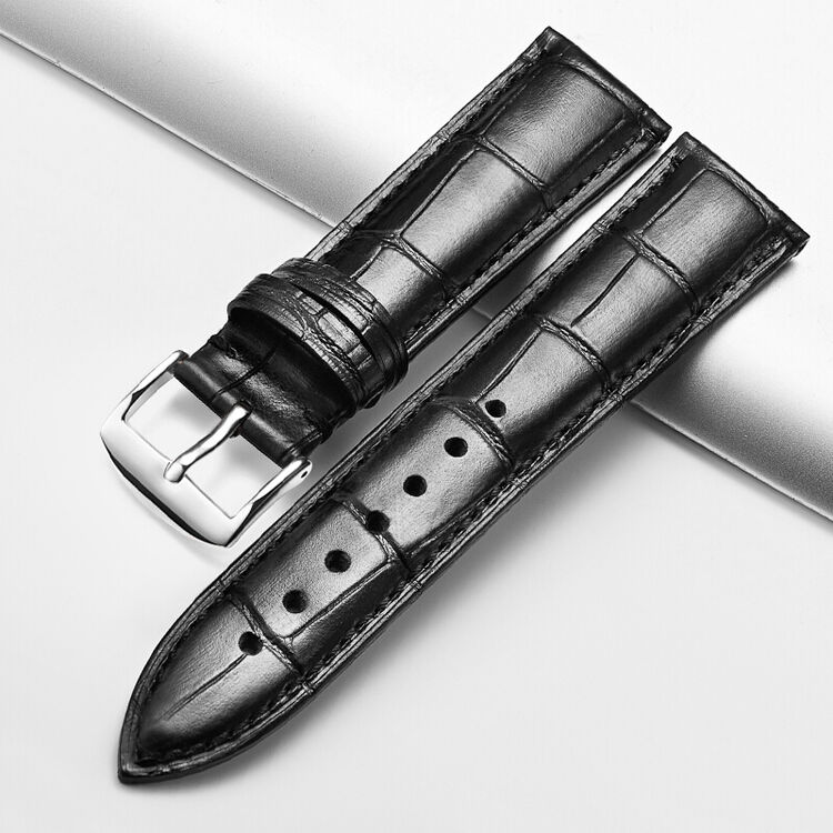 时空(skone)手表钟表真皮表带皮表带腕表配件男士表带 蝴蝶扣 针扣