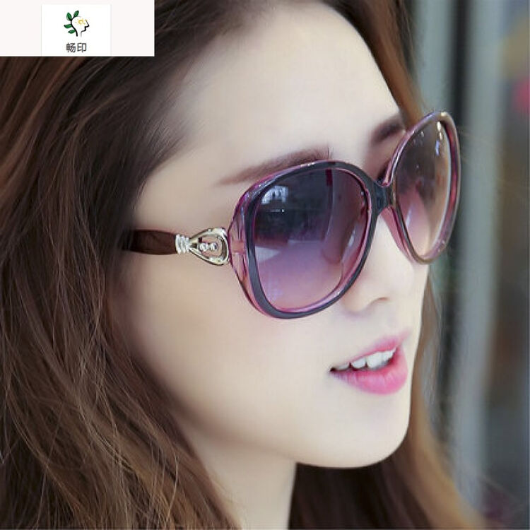太阳镜女士潮款眼镜2018圆形个性女墨镜开车圆脸韩国网红yj 透明紫