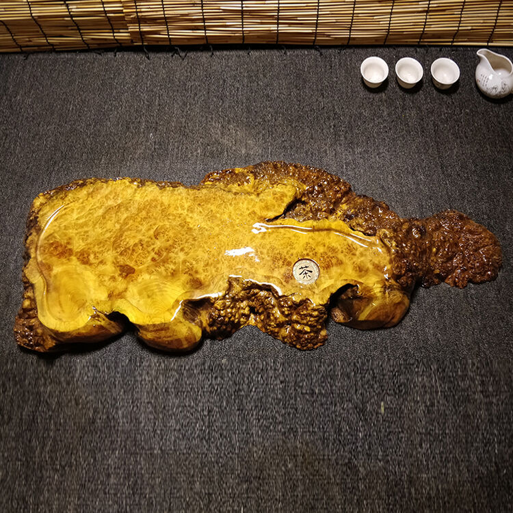 无锋 缅甸黄金樟根雕茶盘天然原木整块树根茶海现货包邮 h3819