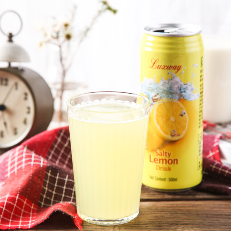 马来西亚进口 乐卡斯（Luxway） 咸味柠檬汁饮料 柠檬果汁 500ml*4（四罐装） 光明服务菜管家商品 