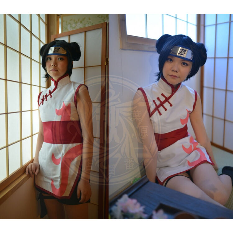 阿坡饵火影忍者the last-天天旗袍装动漫cosplay女装/假发套装 m(现货