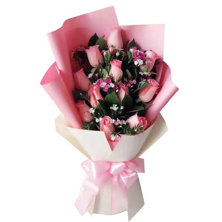 重庆成都北京上海广州七夕情人节送女生生日七夕礼物 11朵粉玫瑰花束