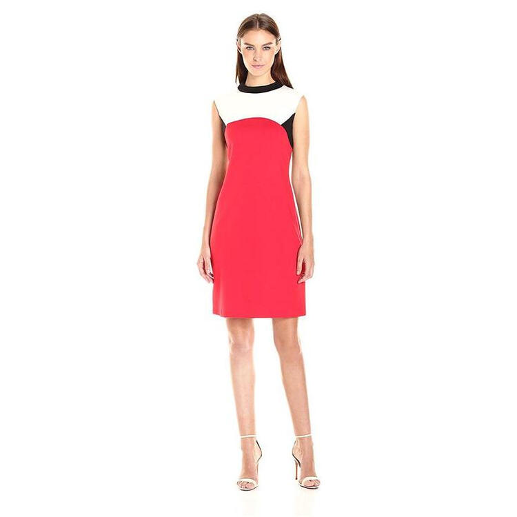 全球购玖熙nine west ponte a line 时尚流行女裙女款 ivory/black