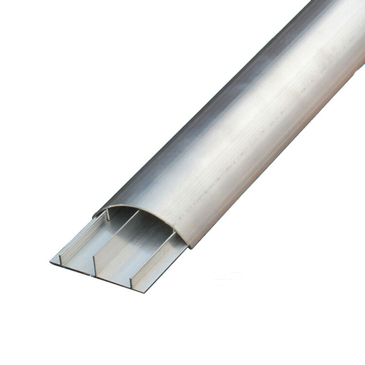 铝合金地板线槽 8cm 8号弧形线槽 拖线板槽 明装布线半圆线槽