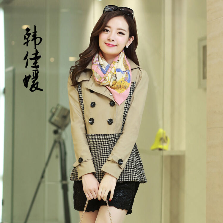韩佳媛2014韩国风衣 女 外套 学生春秋新款女式风衣中