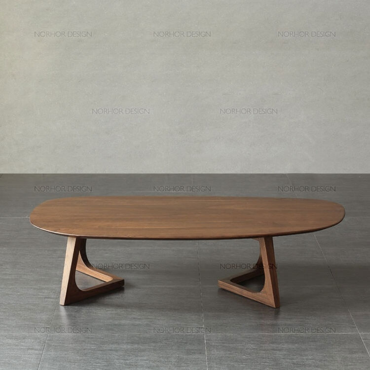 北欧/传世经典/环保水性漆/北美黑胡桃木/汉塔森实木长条茶几