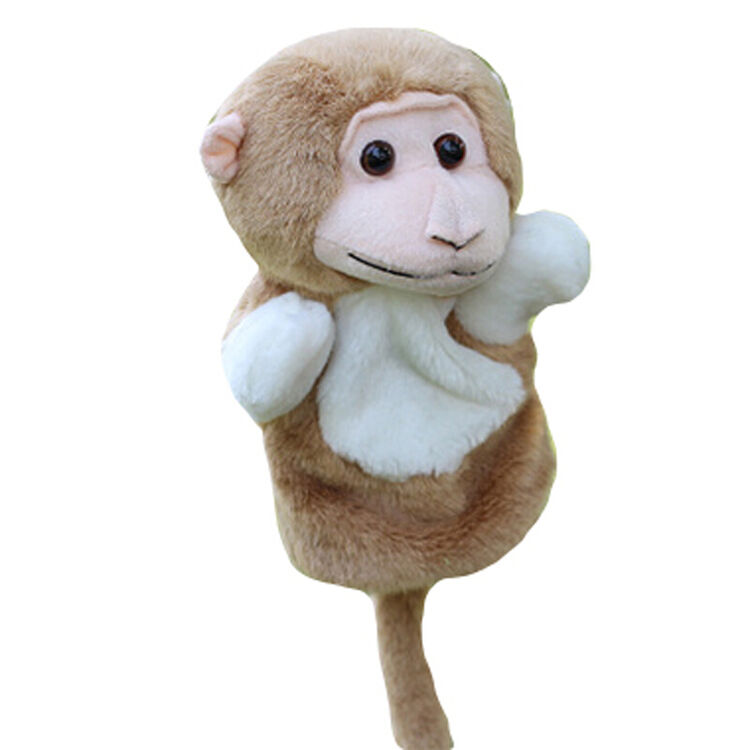 儿童手偶玩具大号动物猴子玩偶卡通 幼儿讲故事安抚毛绒手套 小猴子