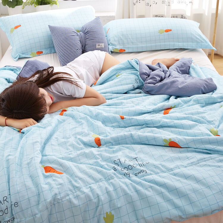 水洗棉夏季被子薄空调被夏凉被夏被春秋被儿童单双人宿舍学生夏天 我