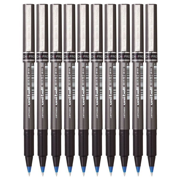 日本uni三菱中性笔ub-150/ub-155考试办公财务学生水性中性走珠签字笔