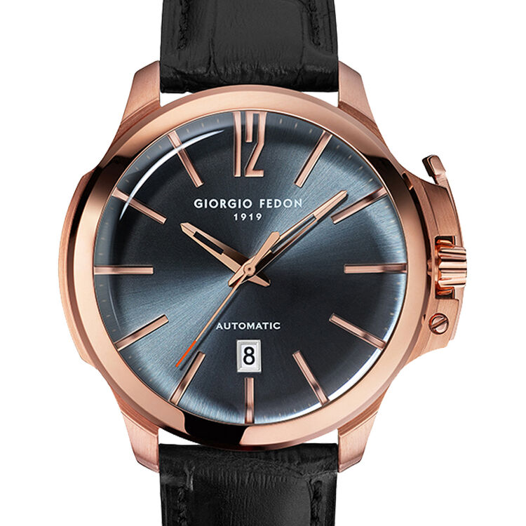 【意大利品牌】乔治菲登gf1919手表全自动机械日历大表盘简约皮带男士