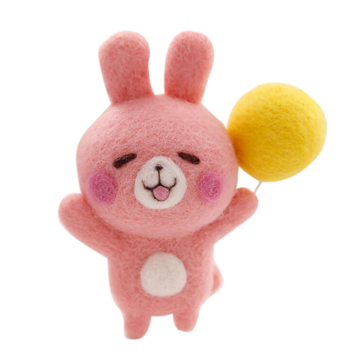 三朵 气球小动物玩偶摆件礼盒 羊毛毡戳戳乐材料包 diy手工制作 气球