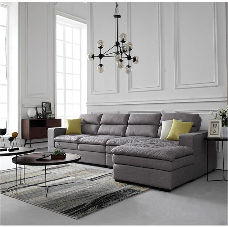 小户型乳胶北欧多人灰色大气简约组合灰色大气小户型乳胶客厅布艺沙发