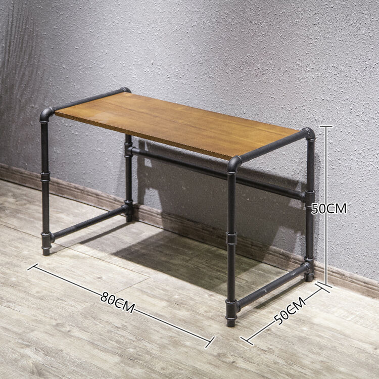 工匠时光复古铁艺水管服装店展示架落地包包鞋架店铺橱窗流水台实木