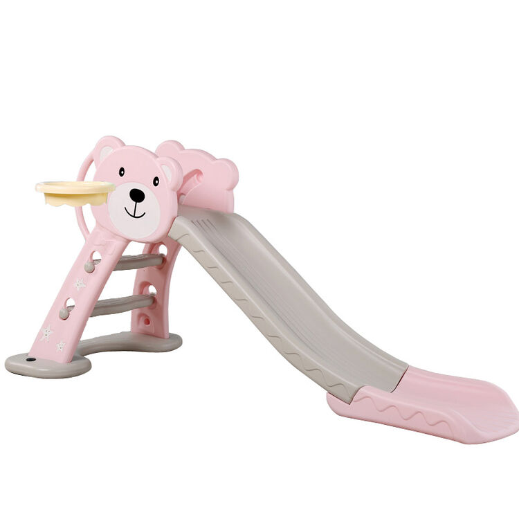 乐智在加长加厚滑梯室内儿童塑料玩具滑梯家用宝宝可折叠滑滑梯 小熊