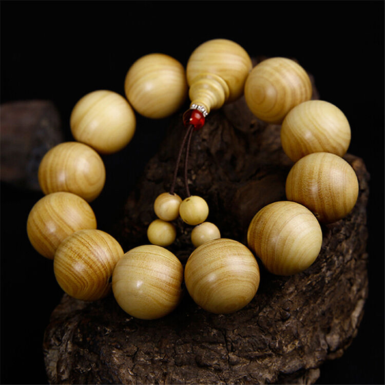 苏醒苏醒 黄杨木雕刻手串配饰品 20mm珠径