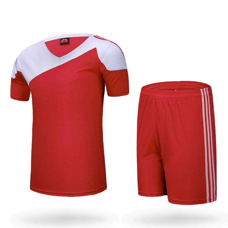 男款短袖足球服 青少年训练球衣 红色 m