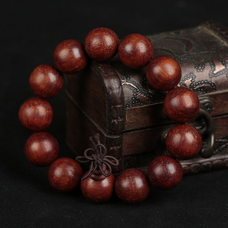 天然小叶红檀木手串男款红酸枝复古佛珠手链饰品 18mm/13颗红檀