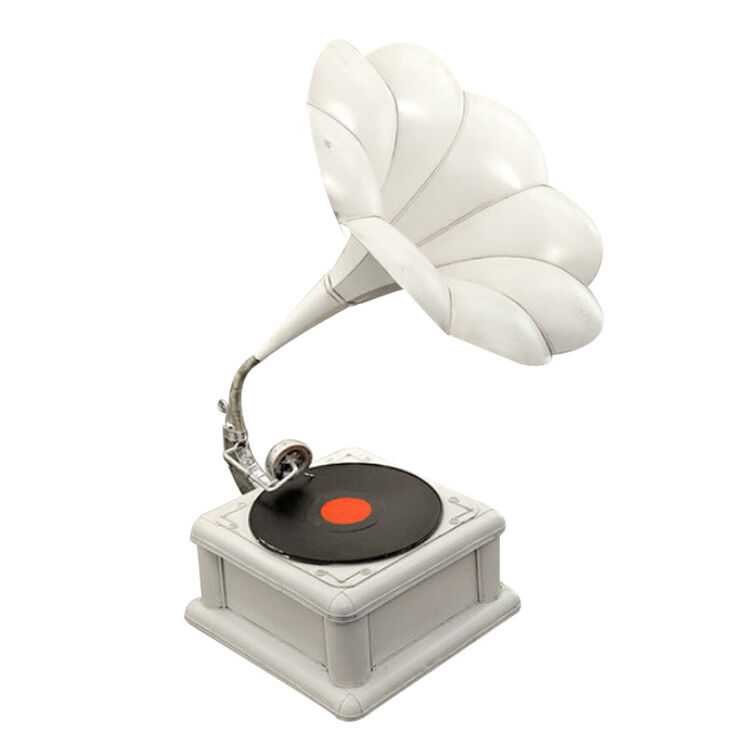 西庸 老式仿古留声机摆件 特大号白色-品质保证