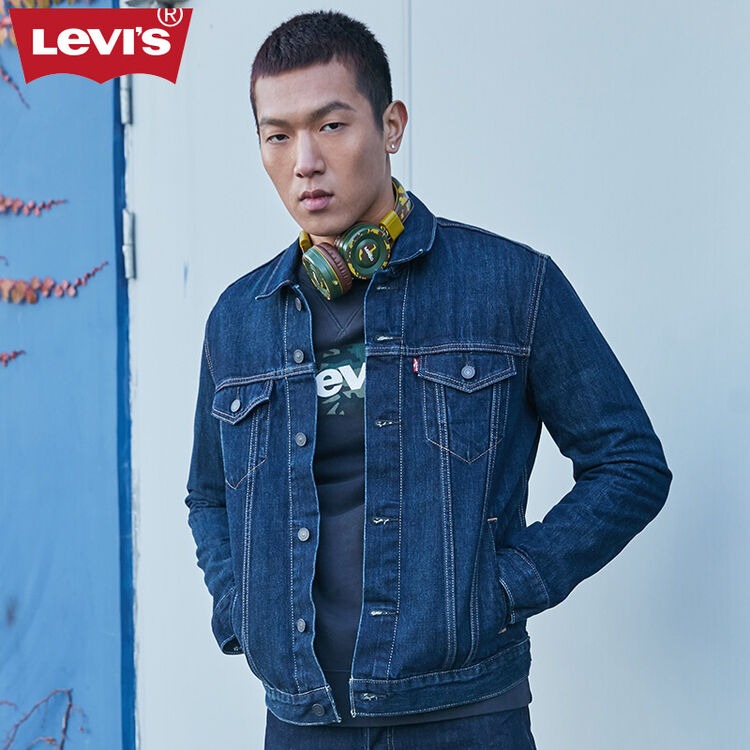 levis李维斯男士翻领纯棉牛仔夹克外套72334-0147levis 深牛仔色 m